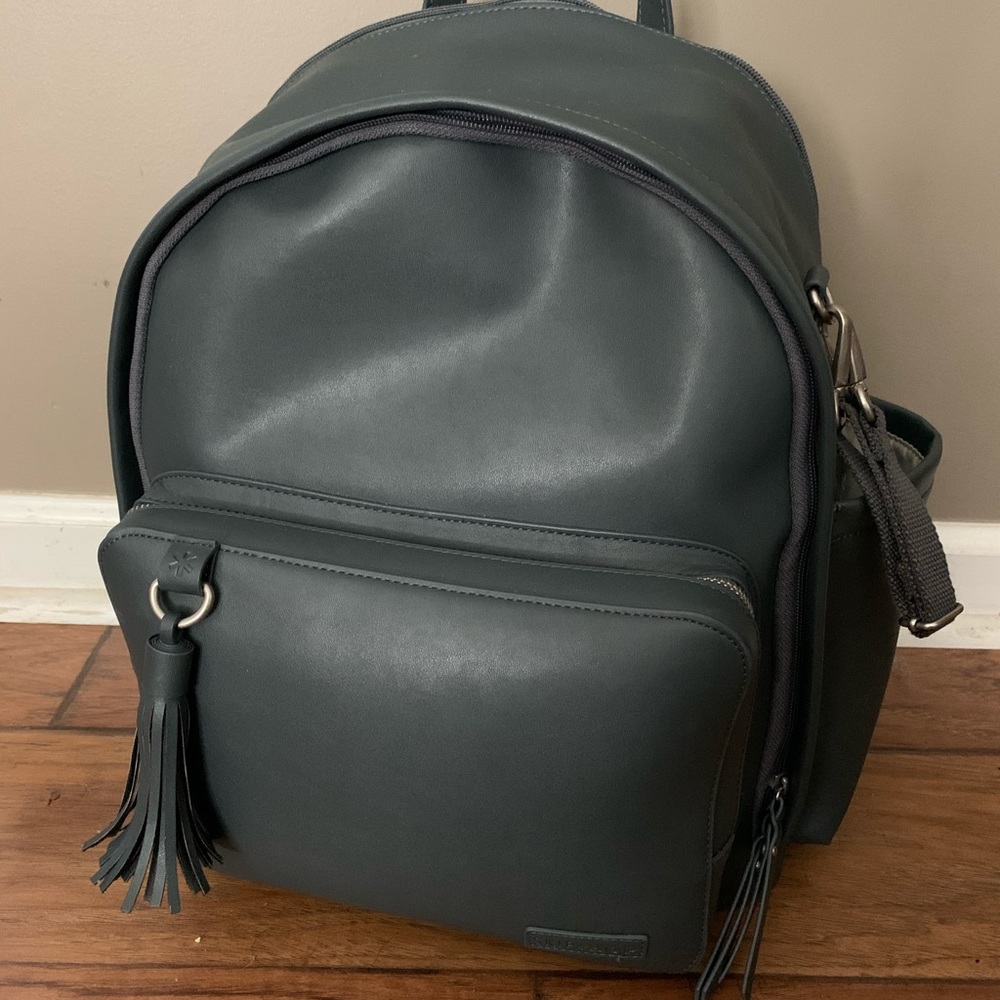 SkipHop Gray Vegan Leather Backpack